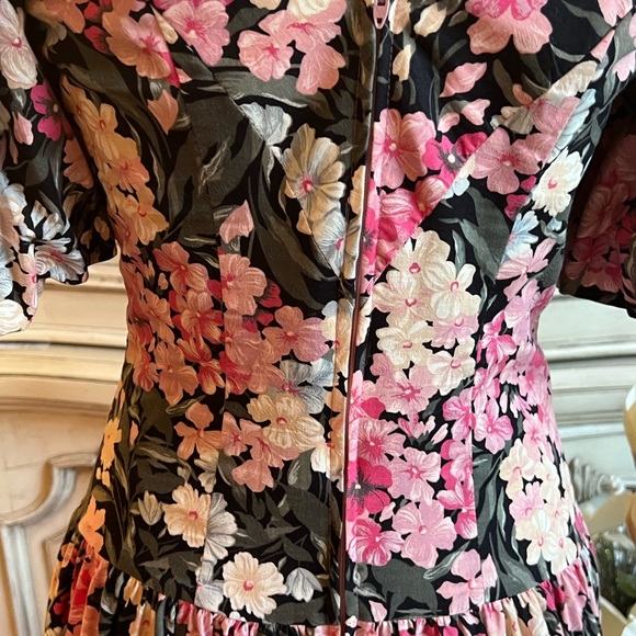 ❤️PRINCESS FLORAL DRESS, PUFF SLEEVES DROPPED WAIST VINTAGE 1980’s SZ 6 LIKE NEW - Picture 7 of 11